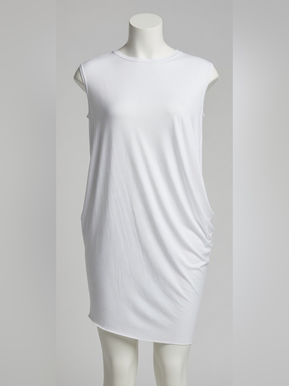 Salaman Designs Classic White Sleeveless Tshirt Dress